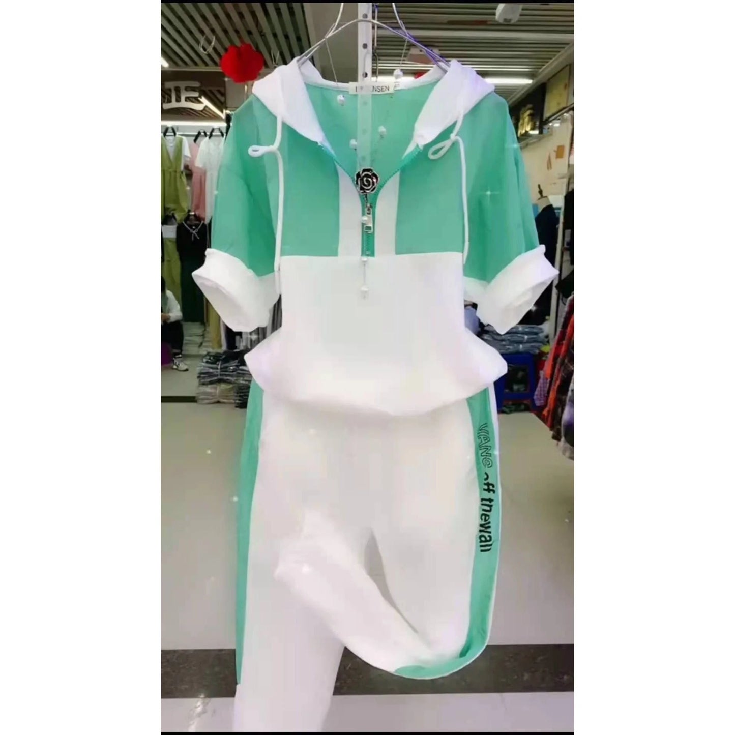 Summer 2025 Women's Loose Tracksuit Casual Fashion Short Sleeve Hooded Top with Pants 2 TwoPiece Set Sweat Suit for Women