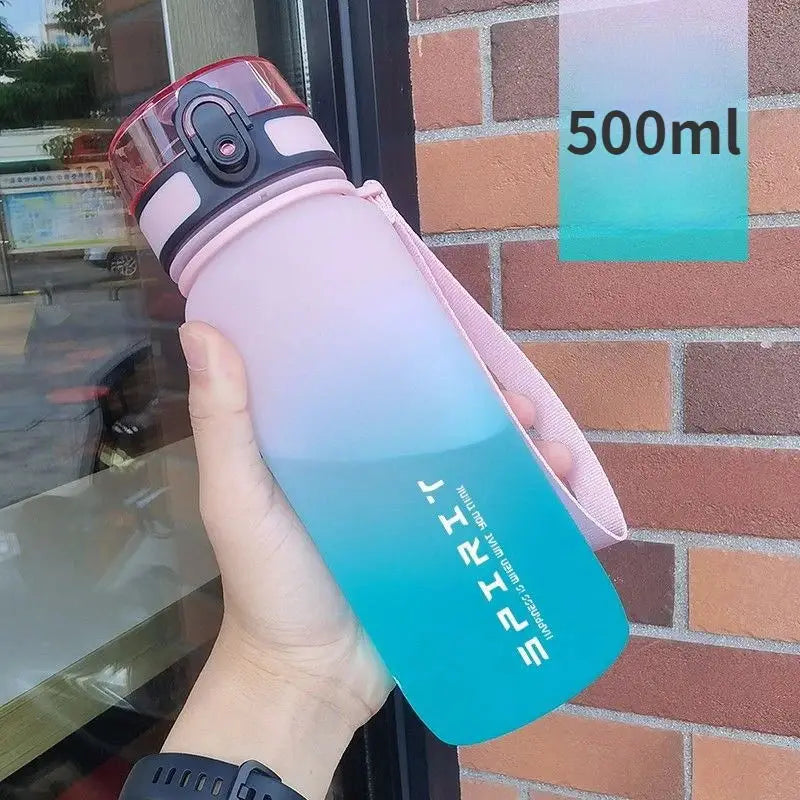 0.5L,0.65L,1L Sports Water Bottle High Capacity Plastic Fitness Portable Durable Camping Hiking Workouts Outdoor Sports Cups