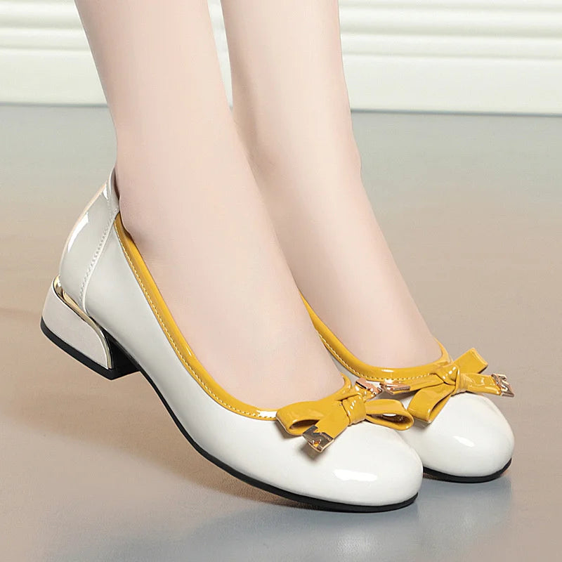 Women's Elegant Ballet Soft Leather Loafers Fashion Bow knot Slip On Round Toe 2024 Party Retro Black Soft Sole Shoes
