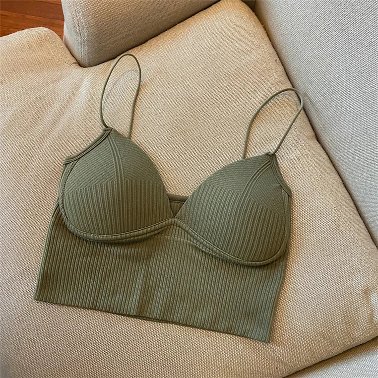 Women Crop Top Halter Slim Tops Summer Sexy Camis Backless Camisole Fashion Casual Tube Top Female Sleeveless Cropped Vest