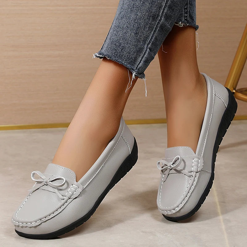 Women Flats Bowtie Women's Loafers Nurse Shoes For Women Slip On Walking Shoes Ballet Flats Women Zapatos Mujer Plus Size