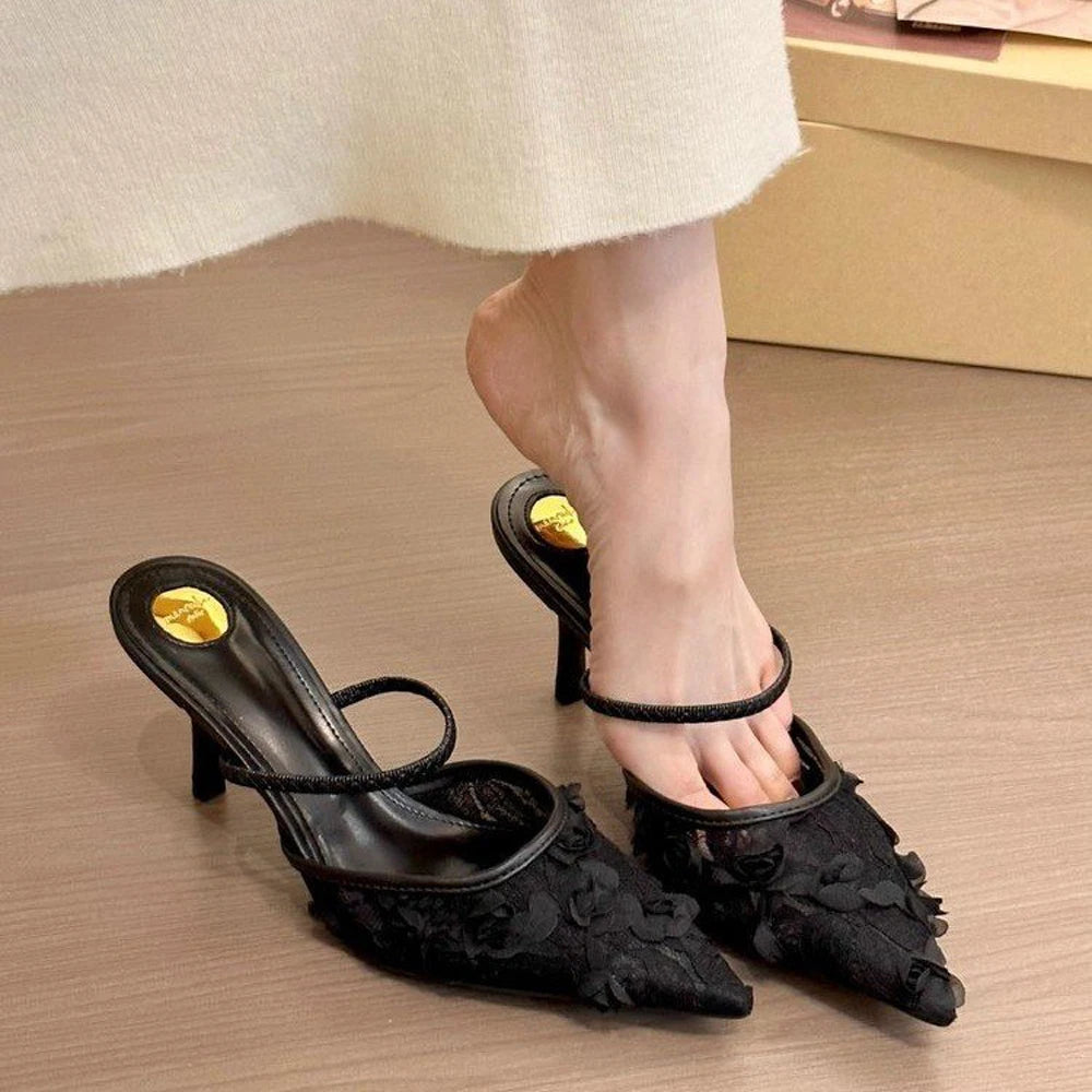 Outer Wear  Original 2025 Spring And Summer Women's Sandals Heels Sandals   Temperament Rhinestone Baotou Women's Shoes .