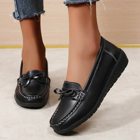 Women Flats Bowtie Women's Loafers Nurse Shoes For Women Slip On Walking Shoes Ballet Flats Women Zapatos Mujer Plus Size